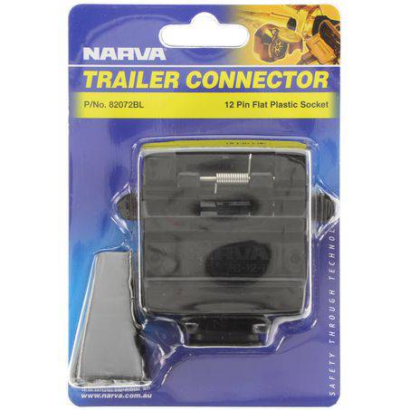 82072Bl - Narva Trailer Socket 12 Pin Flat, Plastic (Female)