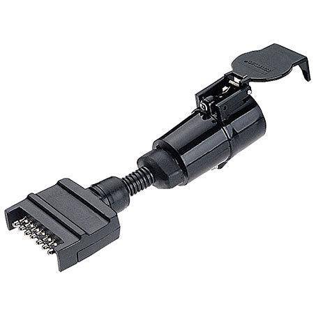 82245Bl - Narva Trailer Adaptor 7 Pin Flat (Car) To 7 Pin Large Round (Trailer)