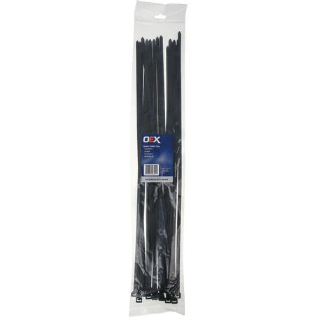 ACX1444-25 - OEX Black Nylon Cable Ties - 7.6mm X 530mm - Pack Of 25