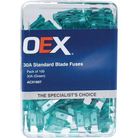ACX1607 - OEX Standard Blade Fuse, 30a Green - Pack Of 100