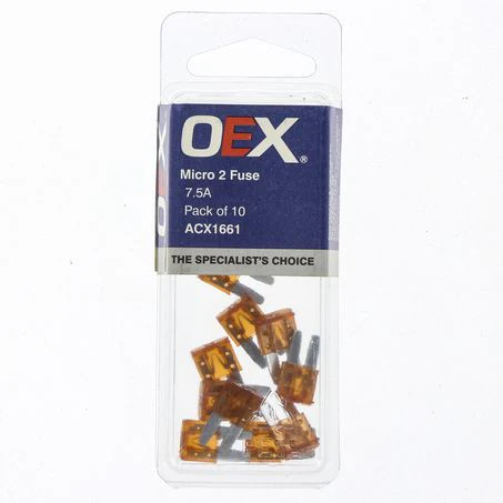 ACX1661 - Oex Micro 2 Blade Fuse, 7.5A Brown - Pack Of 10
