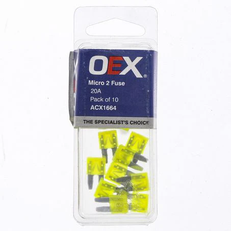 ACX1664 - Oex Micro 2 Blade Fuse, 20a Yellow - Pack Of 10