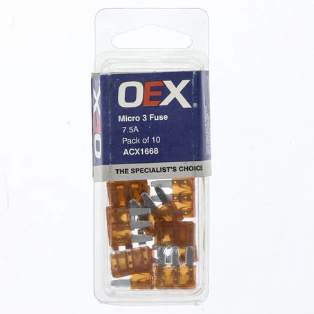 ACX1668 - Oex Micro 3 Blade Fuse, 7.5A Brown - Pack Of 10