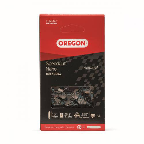 Chainloop, Oregon Speedcut Nano, .325Lp .043 80Txl 16" 64Dl
