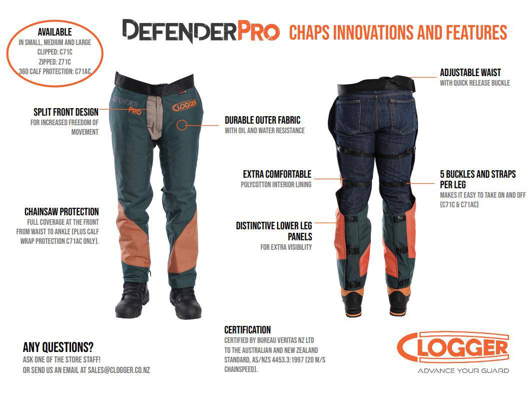 Clogger Defenderpro Chaps Arborist (360 Calf Wrap Clipped) - Image 3