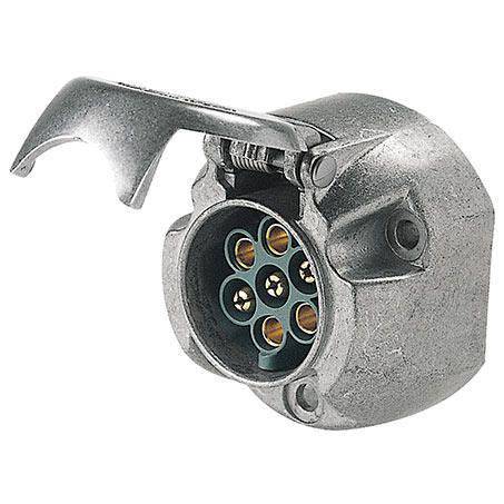 Hella 4912BULK – 7 Pin Round Metal Trailer Socket