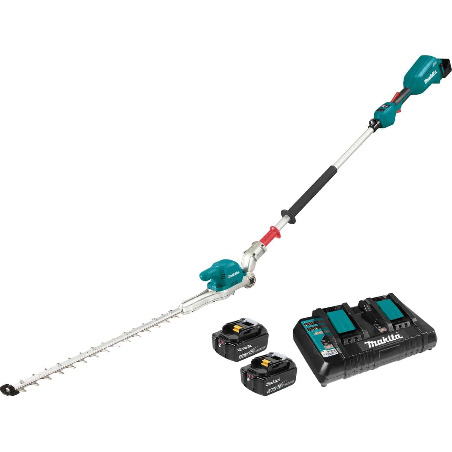 Makita Dun500Wpte 18V Lxt Brushless 500Mm Articulating Pole Hedge Trimmer - Kit