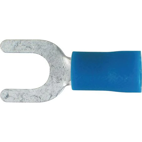 Oex Crimp Terminal Fork Blue Terminal Entry 5mm Vinyl 100 Pce