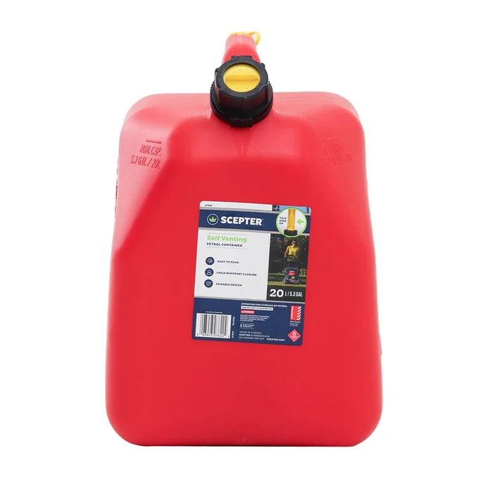 Scepter 20L Red Plastic Fuel Squat Jerry Can - Image 3