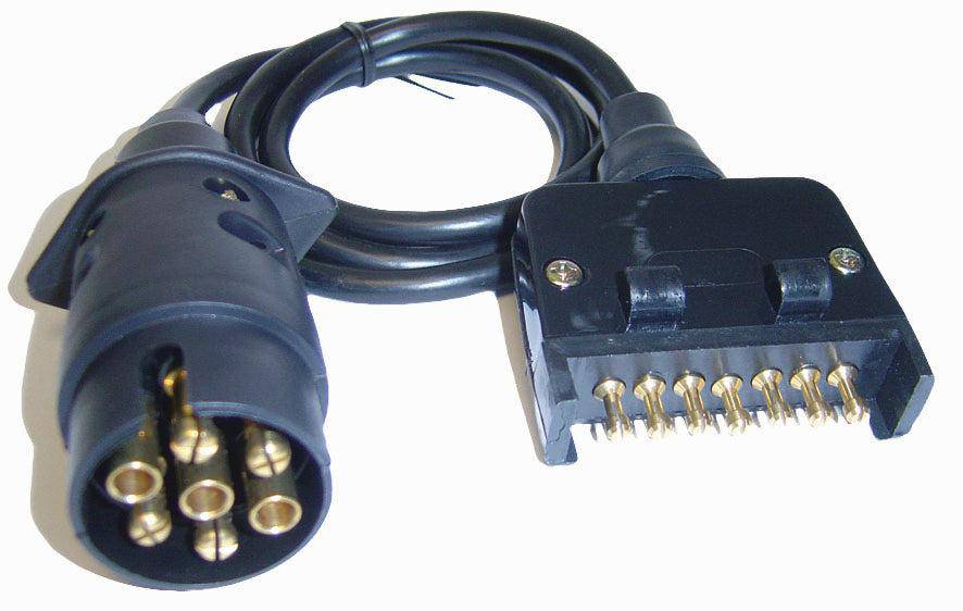Trailer Plug Extension (1 Metre, Flat 7 - Round 7)